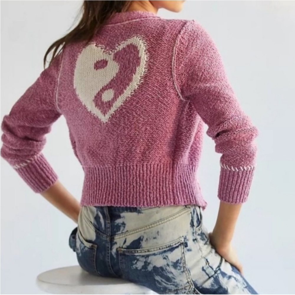 Pilcro Pink Heart Sweater XL - Picture 4 of 5